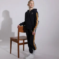 Piger Pigetrøje med Glimmerstriber og Lynlås Træningssæt Nattehimmel