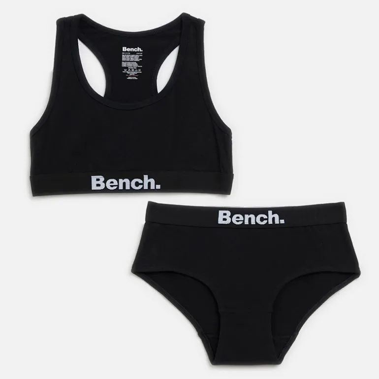 Piger Renezza Cropped Top Og Hipster Trusser Sæt Sort