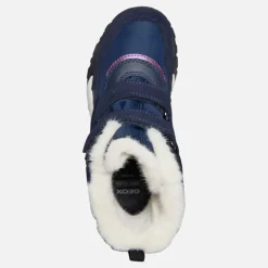 Piger Trekkyup Dobbelt Rem Pelsforet Støvler Navy/Lilla