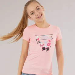 Piger T-shirt Cotton Candy Pink