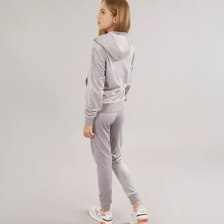 Piger Velour Hjerte Logo Træningsdragt Sølv Sconce