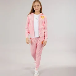 Piger Velour Hjerte Logo Træningsdragt Mandelblomst