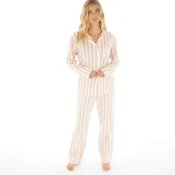 Pyjamas til kvinder Siesta Dæmpet rosa/hvid stribet