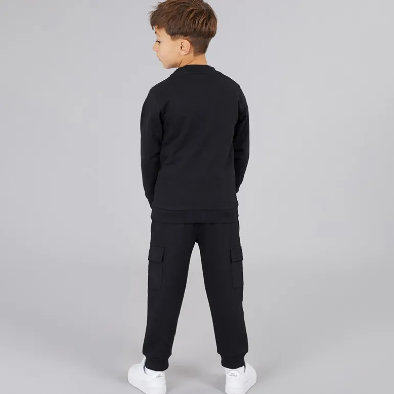 Sæt med Sweatshirt og Joggingbukser til Drenge Sort