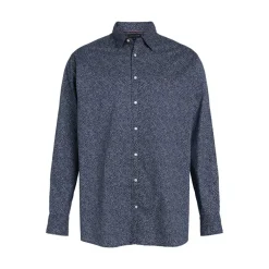 Store størrelser Herre Poplin Langærmet Skjorte Night Sky / Ivory Petal Prt