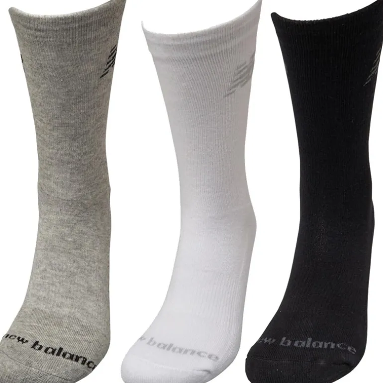 Tre par pudeforstærkede strømper Sort/Grå/Hvid