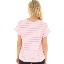 T-shirt Velmina Pink Stripe til kvinder
