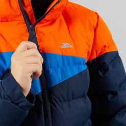 Vandtæt Paddet Jakke med Hætte til Junior Drenge Blå/​Rød/​Blå