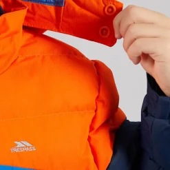 Vandtæt Paddet Jakke med Hætte til Junior Drenge Blå/​Rød/​Blå