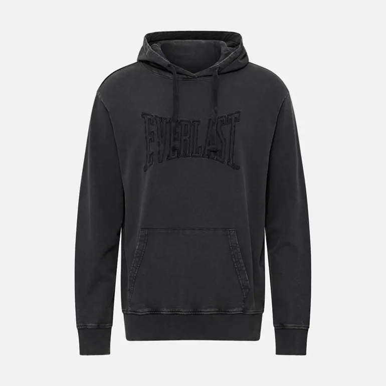 Vasket broderet hoodie sort skønhed