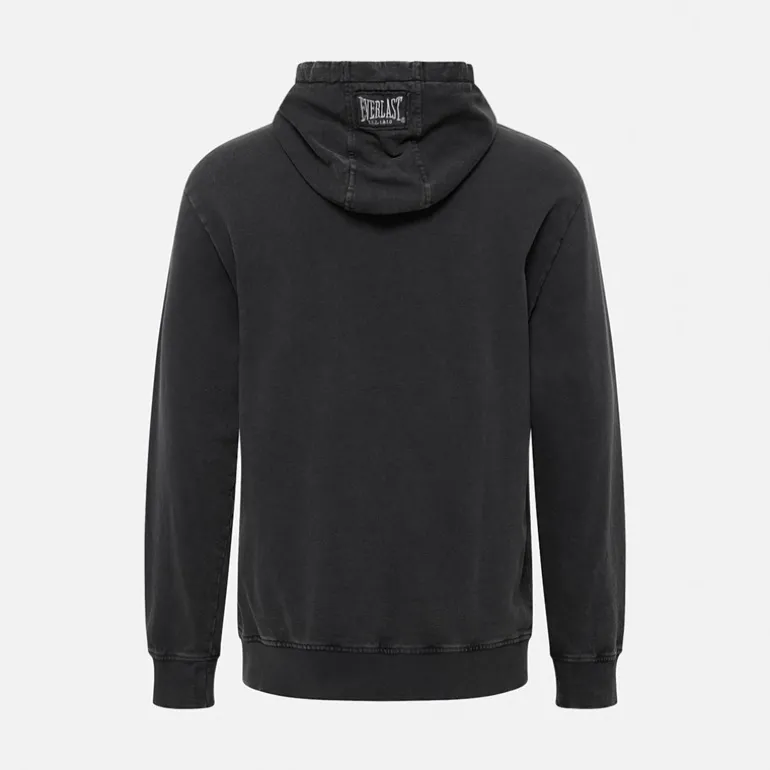 Vasket broderet hoodie sort skønhed