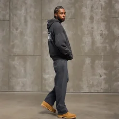 Vasket Oversized Hættetrøje Sort Skønhed